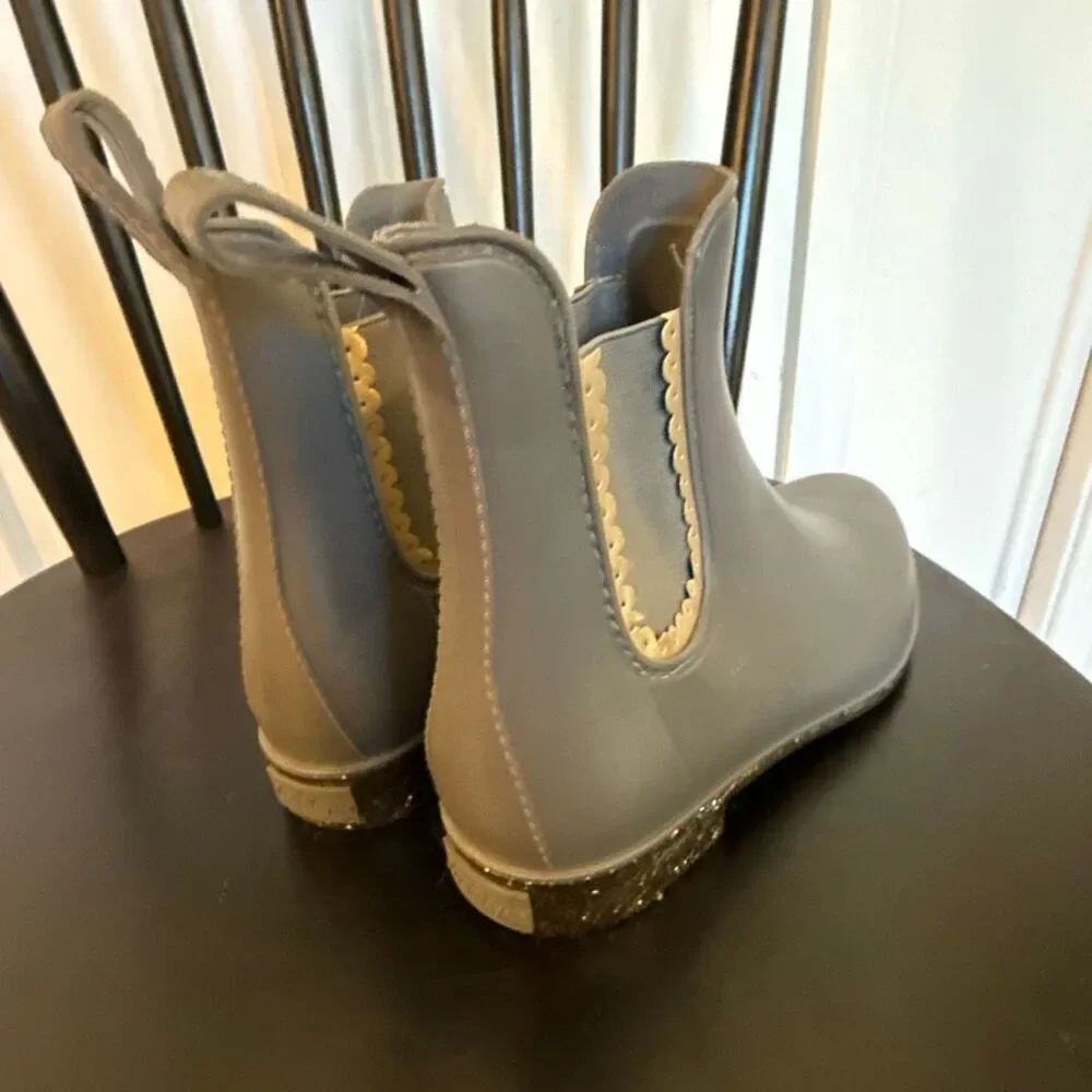 Jack Rogers Sallie green sparkle bottom rain boots size 7